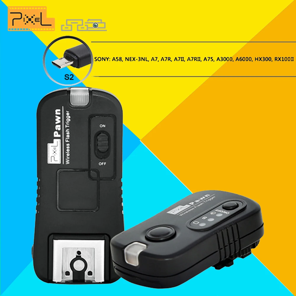 

For Sony A58 NEX-3NL A7 A7R A7II A7RII A7S A7SII A75 A3000 A6000 A6300 A6500 RX100II HX300 Wireless Flash Trigger PIXEL TF-365