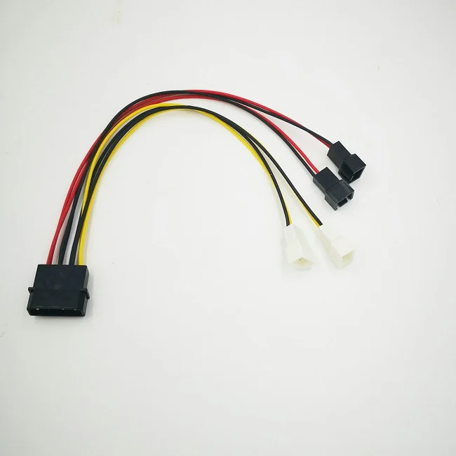 UL 22AWG 4Pin IDE Molex в вентилятор 3 pin источник питания 2*12V 5V кабель адаптера вентилятора