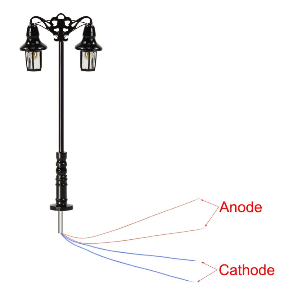 20 Lampioni Scala 1:150 Per Modellismo Ferroviario OO/HO - Luci LED Bianche 3V - Accessori Diorami