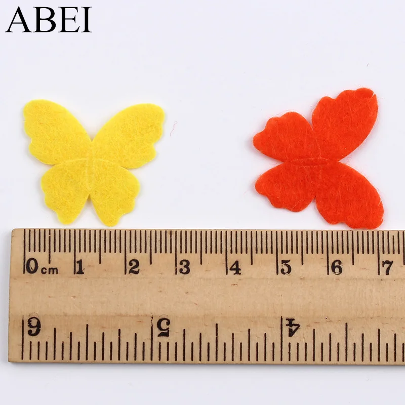 200pcs/lot Butterfly Felt Pads Cartoon Animal Patch Stick On Felt Fabric Pad DIY Making Cards Scrapbooking Decoration Material