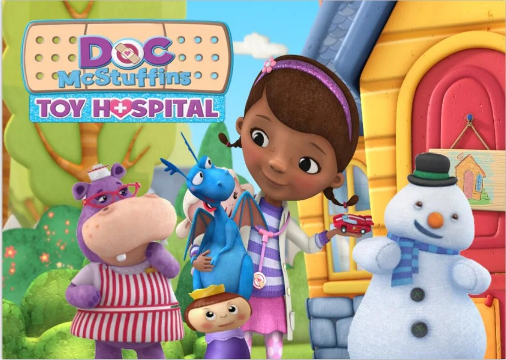 7 X5Ft Toy Hospital Doc Mcstuffins House Custom Photo Studio Sfondo Vinile 220Cm X 150Cm