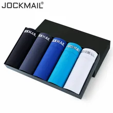 Jockmail 5 pçs/lote roupa interior dos homens pugilistas cueca modal sexy cueca boxer shorts plus size M-3XL boxers underwear masculino lote