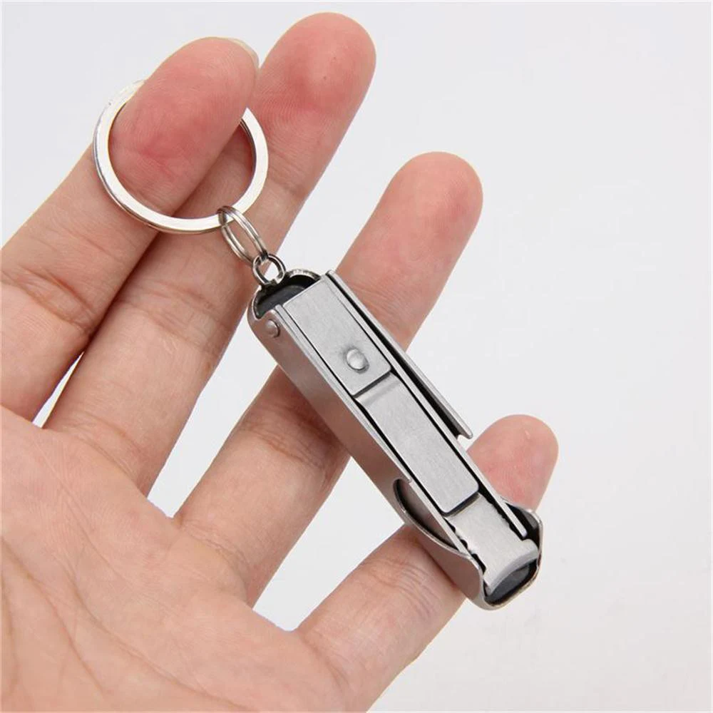 

1pcs creative Ultra-Thin Bottle Opener Portable Nail Clipper 2-In-1 Nail Clipper Keychain Convenient Nail Clippers House Gadgets