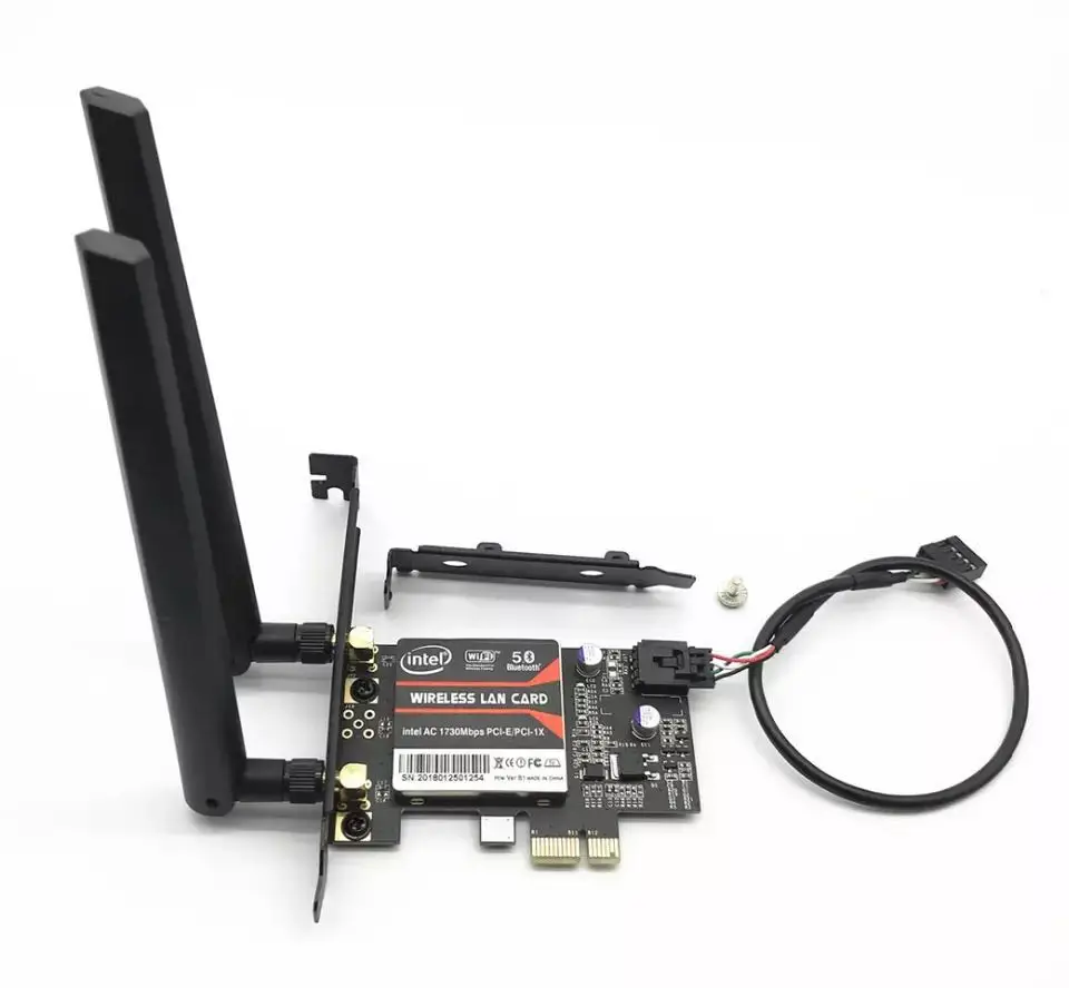 

Desktop Computer Wireless Intel 9260 9260ac Dual Band 1730Mbps MU-MIMO Windows 10 WiFi Bluetooth 5.0 PCI-E 1X Card