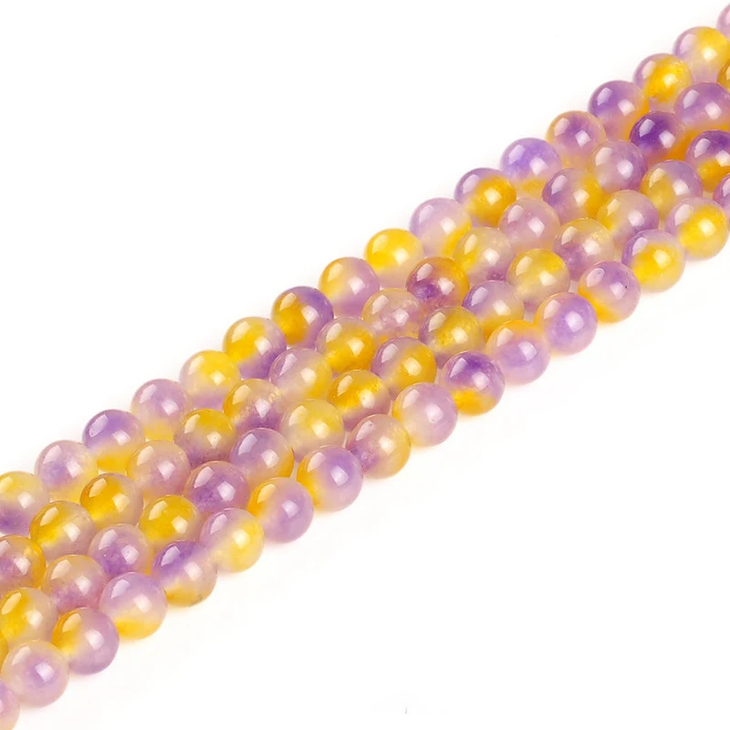 Purple yellow crystal natural stone DIY jewelry accessories semi
