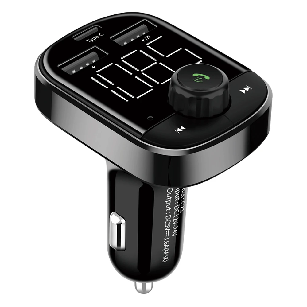 Car MP3 Bluetooth Player Type-C Fast Charging Card Lossless Double 2 USB Port FM Transmiters Cup Holder USB Charger Radio C21 Car MP3 Bluetooth Player Type-C Fast Charging Card Lossless Double 2 USB Port FM Transmiters Cup Holder USB Charger Radio C21