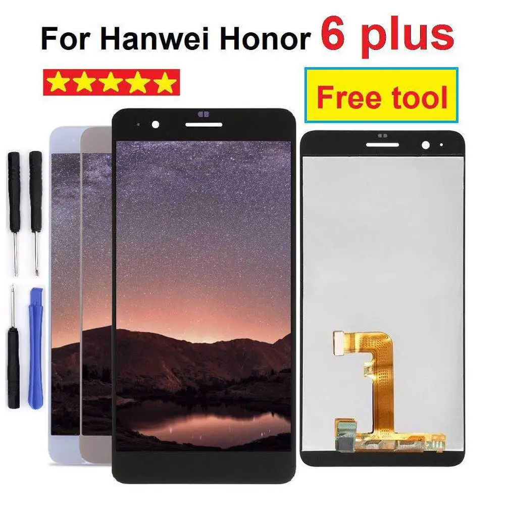

For 5.5" Huawei Honor 6 Plus LCD Touch Screen with Frame Digitizer LCD For Huawei Honor 6 plus Display Tested Warranty 1920x1080