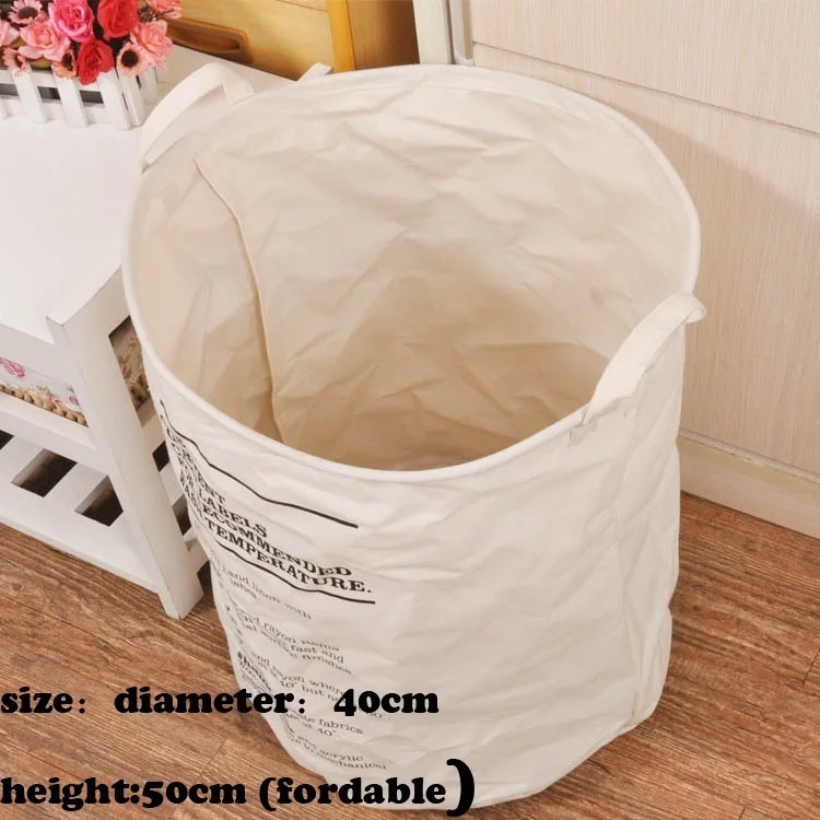 Hot 1PC Fashion Foldable Cotton Linen Storages Buckets Washing Clothes Laundry Basket Storage Box Home Kids Toys Basket 2017