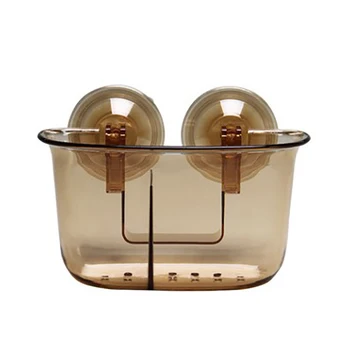 

Bathroom Shelves Small Size Wall Mounted Type No Drilling Super Suction Hook