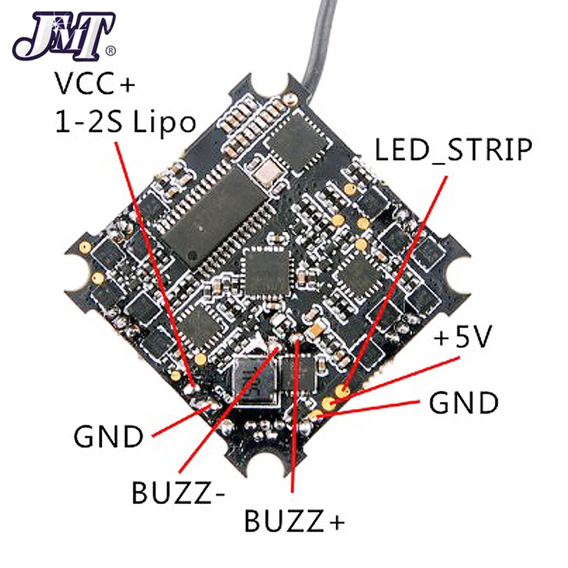 JMT Happymodel Mobula7 Crazybee F4 PRO Контроллер полета 1-2S совместимый, Flysky/Frsky приемник для 2S бесщеточный крошечный BWhoop