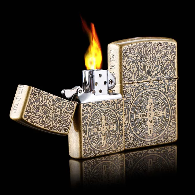 Kerosene lighter copper shell kerosene gas lighter oil pattern