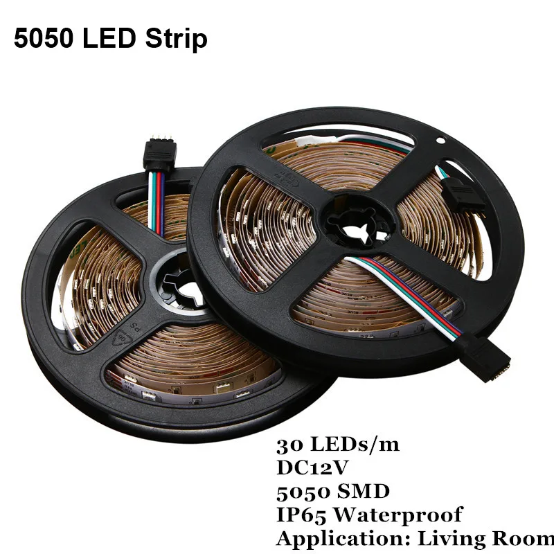 

10m SMD 5050 RGB LED Strip Light US EU AU UK DC12V Waterproof TV Backlight Neon LED Tape with Controller