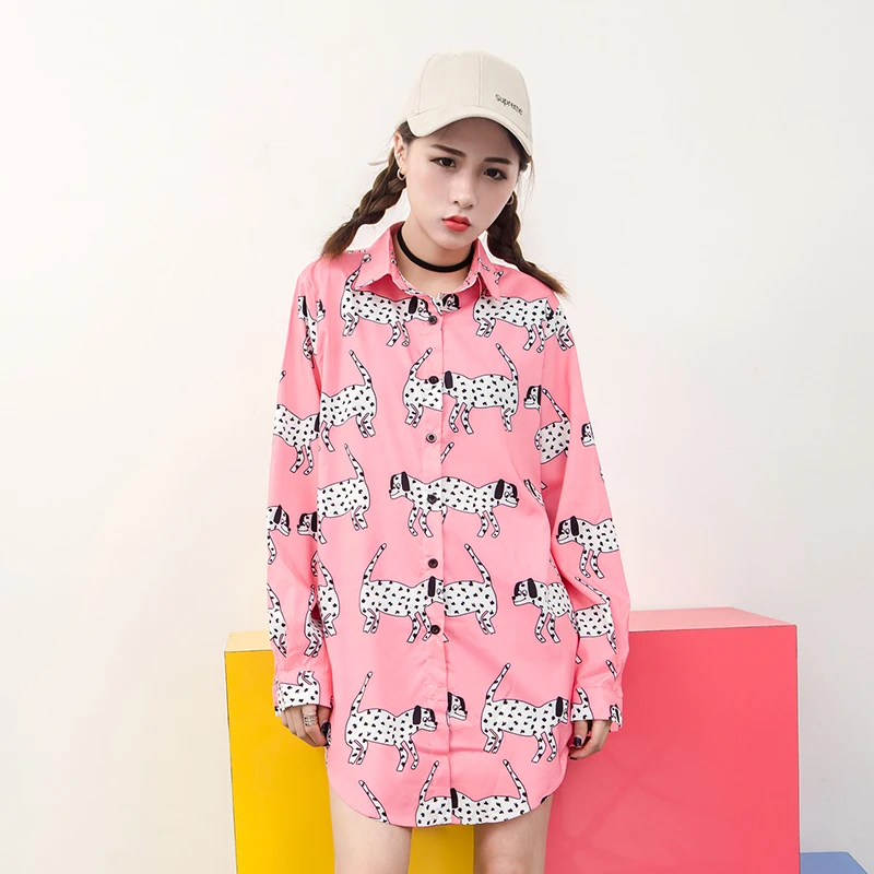 

2018 new fashion shirt, Harajuku, dog, long sleeved shirts