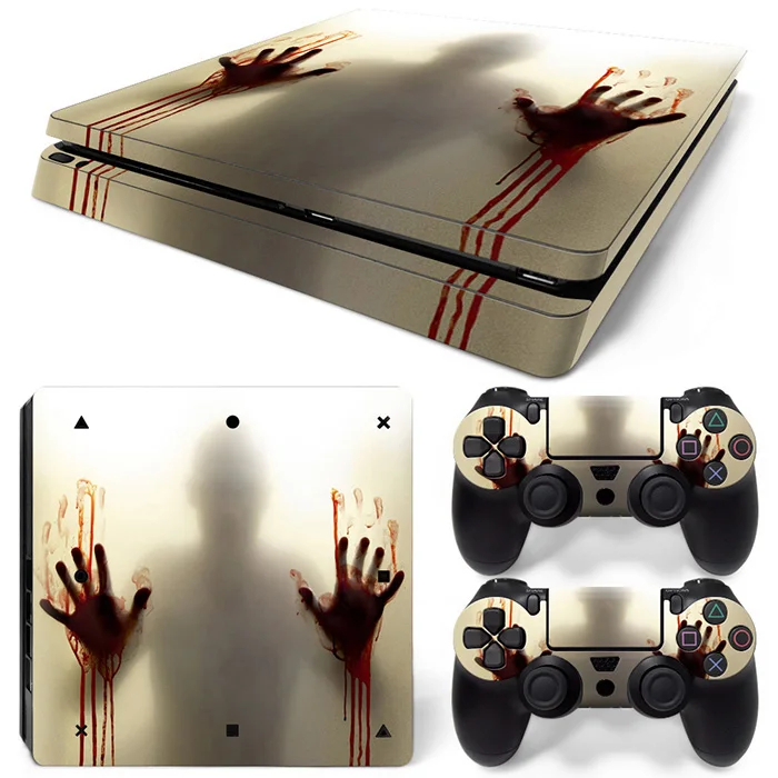 PS4 Slim Skins для Playstaion 4 Slim Console PS 4 Slim Skin sticker s+ 2 шт контроллер Защитная Наклейка