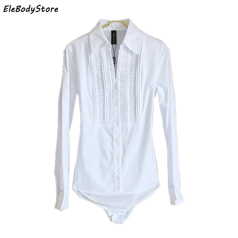 

New Blouse Women Body Shirt 2018 Autumn Tops Fashion Bodysuit Clothes Ladies Long Sleeve V Neck Korean White Office Wear
