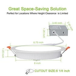HuaXinV 1 Pack 6 Inch Slim LED Downlight with Junction Box, 12W, 1000 LM, Dimmable, 3000K Soft Warm White, Recessed Jbox Fixture HuaXinV 1 Pack 6 Inch Slim LED Downlight with Junction Box, 12W, 1000 LM, Dimmable, 3000K Soft Warm White, Recessed Jbox Fixture