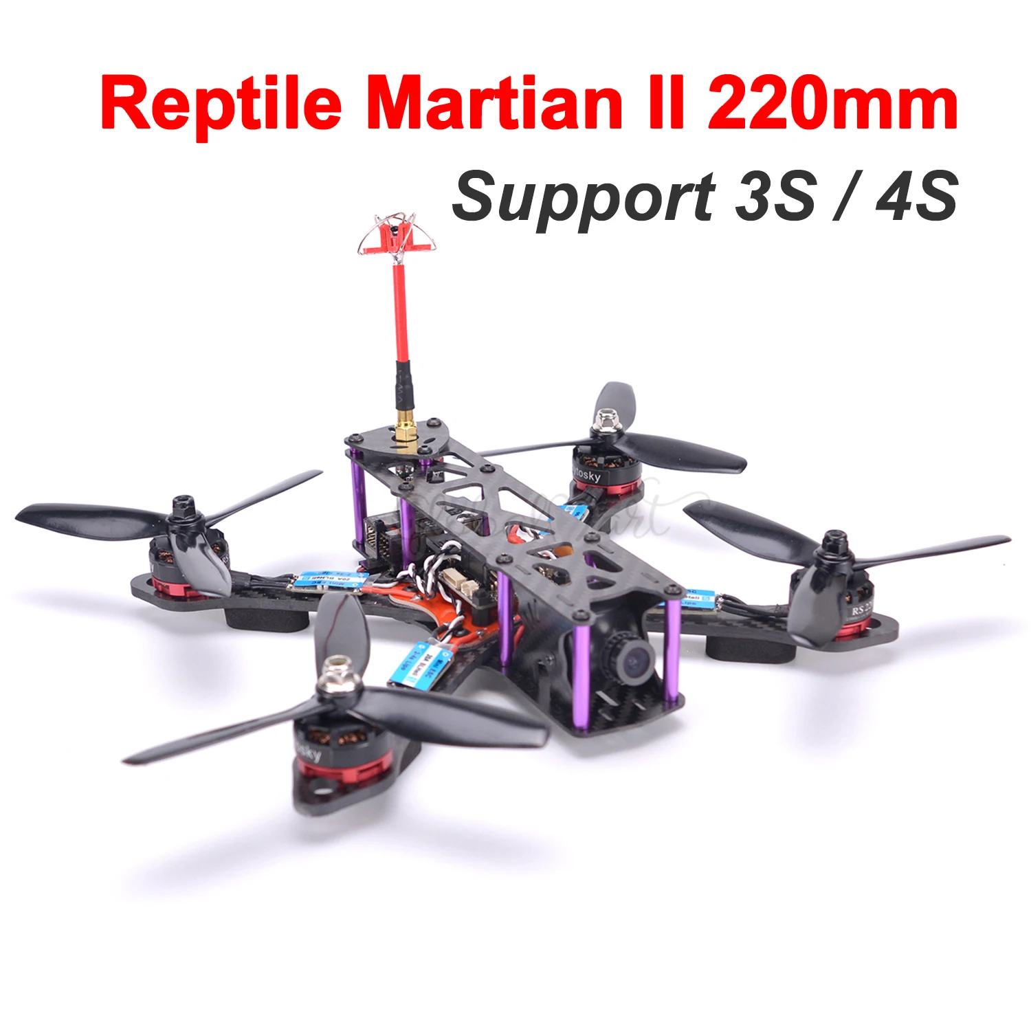 Марсианская рептилия II 220 220 мм карбоновая рама Naze32/F3 Mini BLheli_S 20A 2-4S OPTO ESC RS2205 2300kv двигатель TS5828L модуль