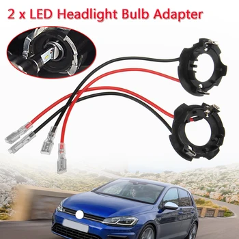 

2x H7 LED Headlight Retainer Clip Bulb Base Holder Headlamp Socket Adapter for Volkswagen for VW Golf 5 MK5 GTI Jetta