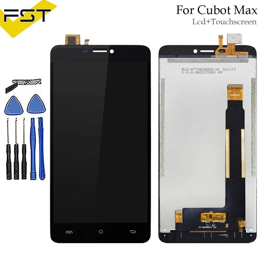 

Black 6.0''For Cubot Max LCD Display+Touch Sccreen Digitizer Assembly Phone Accessories Tools+Adhesive