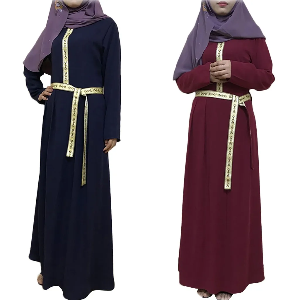 Мусульманские черный одежда женщин мусульманских стран для Для женщин Турецкая абайа платье с бусинами халаты мусульманская женская