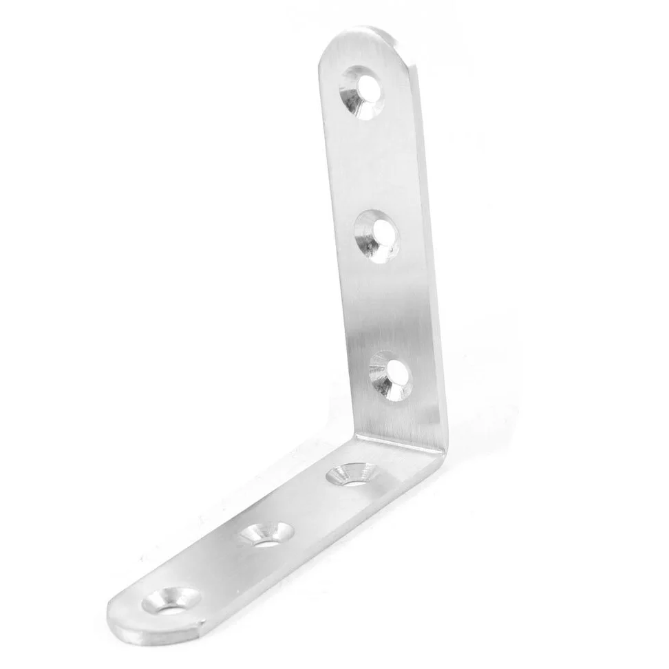 

2 Packs 80mm x 80mm Silver Tone Corner Brace Joint Right Angle Bracket 5 Pcs