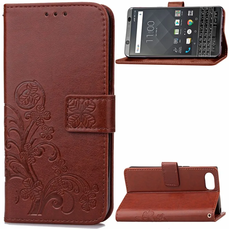 OEEKOI четырехлистный клевер PU кожаный бумажник чехол для Blackberry Key2/KEYone DTEK70