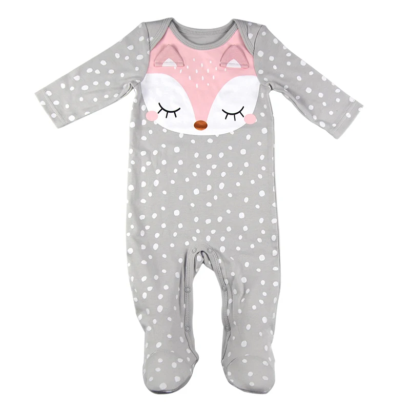 Chinatera Baby Rompers Pajamas Infants Cartoon Bunny Sleepsuit Jumpsuits Cotton