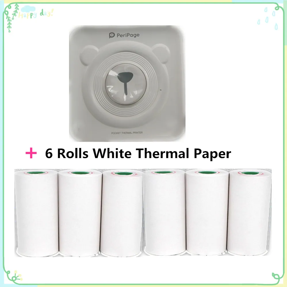 A6 Mini Peripage Pocket Thermal Photo Printer Mobile Bluetooth Portable Label Ticket Receipt POS Printer Adhesive Paper Wireless