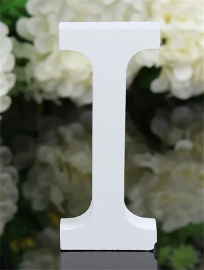 8 см Современная Белая английская 27 декоративная надпись Деревянный Английский алфавит Свадебные аксессуары украшения реквизит для стрельбы - Цвет: I