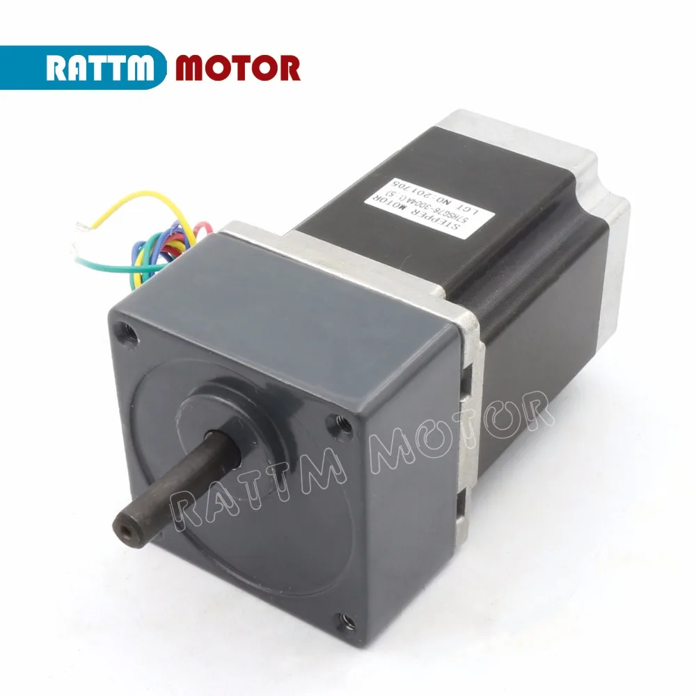 Nema23 шаговый двигатель с редуктором 1:5 L76mm 850oz. Нажмите на изображение для