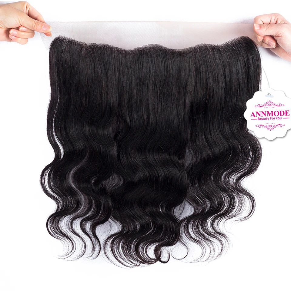 Annmode Hair Lace Frontal Closure Brazilian Body Wave 13*4 Ear to Ear A Bundles Free Shipping With Free part Non-remy Human Hair body-wave-with-frontal : image Annmode Hair Lace Frontal Closure Brazilian Body Wave 13*4 Ear to Ear A Bundles Free Shipping With Free part Non-remy Human Hair body-wave-with-frontal