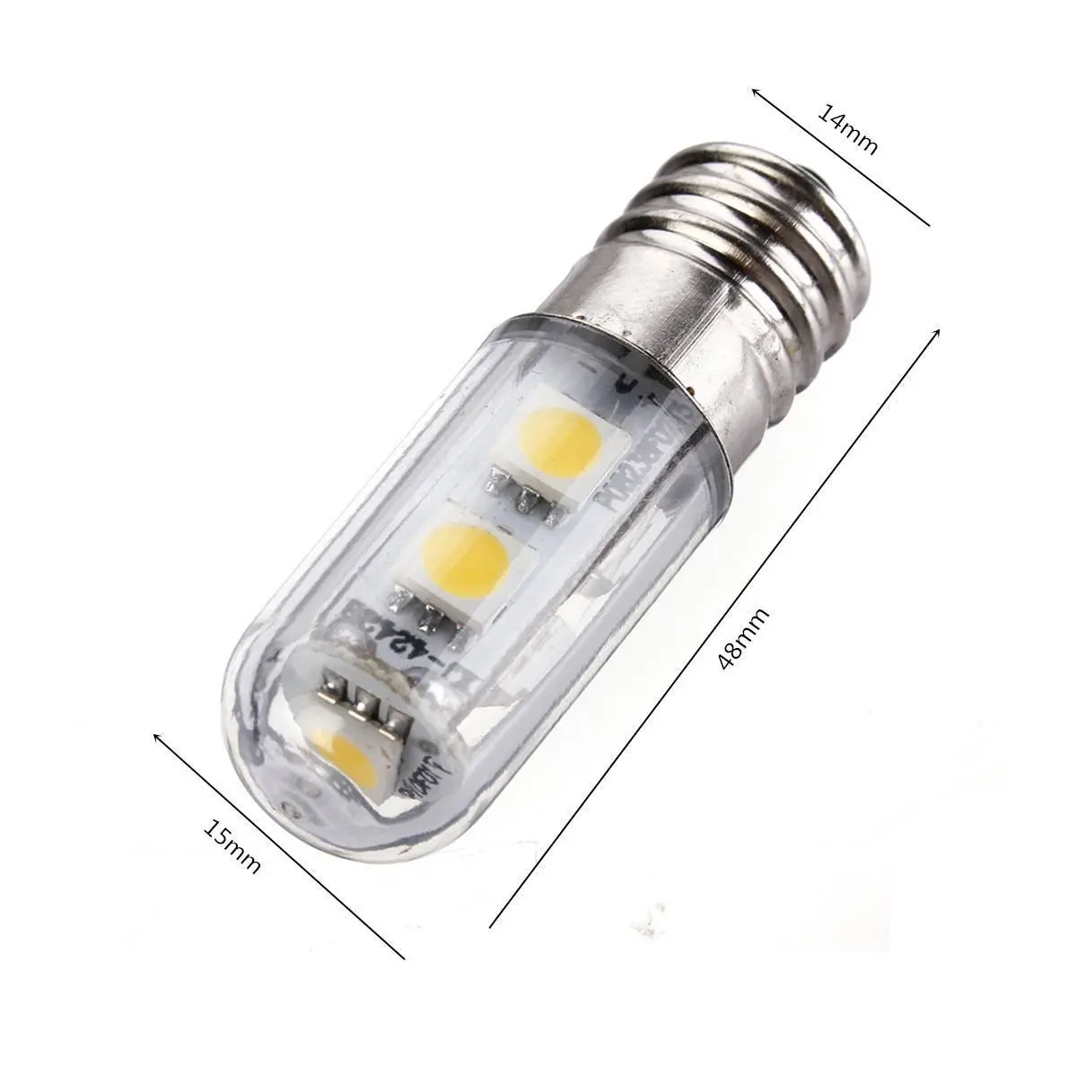8 Pack E14 1W Led Refrigerator Bulbs 7 Smd 5050 Warm White Colour 15w