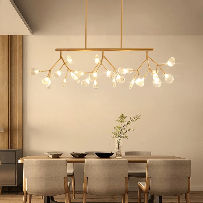 Modern Firefly Pendant Strips Branch Pendant Lamp Light Nordic firefly  Cafe Bar Iron Suspension Fixtures LED Three-end light (9)