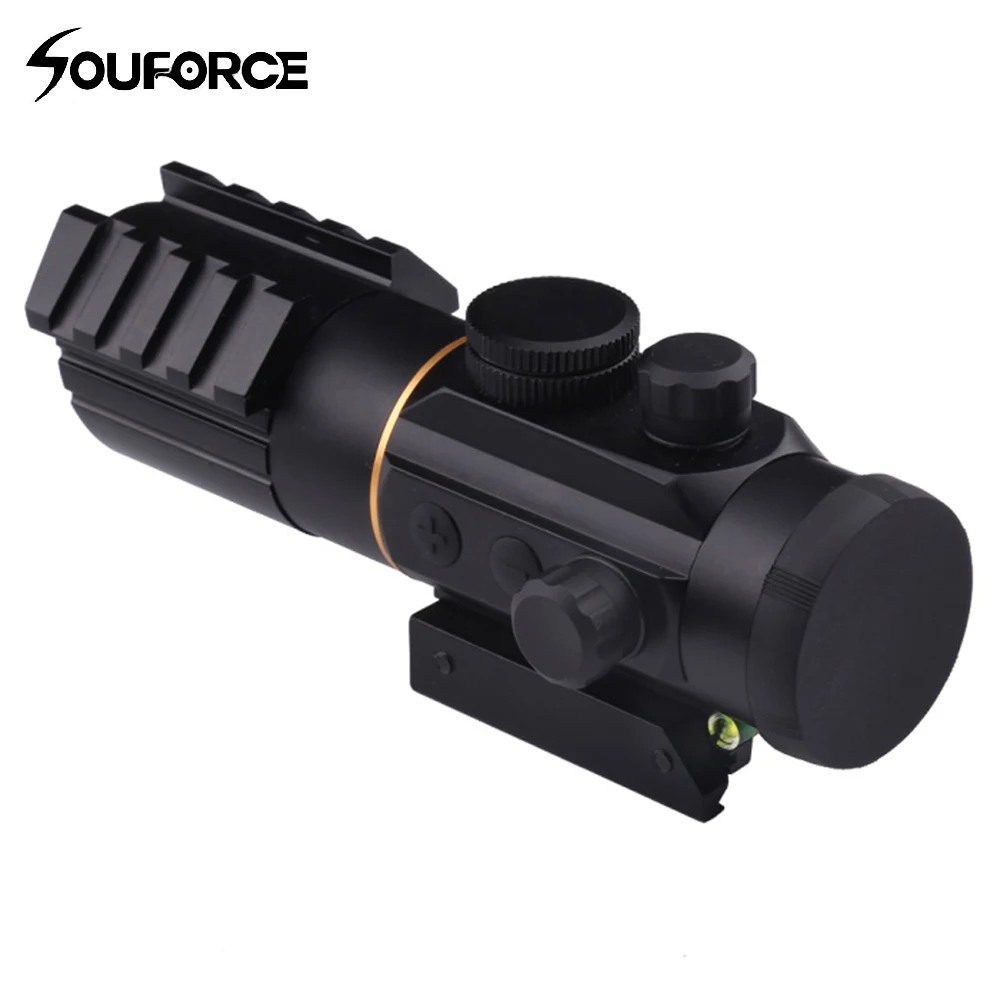 

Tactical 3X42 Red Dot Sight 11mm/20mm Rail Mounts Scope with Spirit Bubble Level Fit Picatinny Riflescope for Hunting