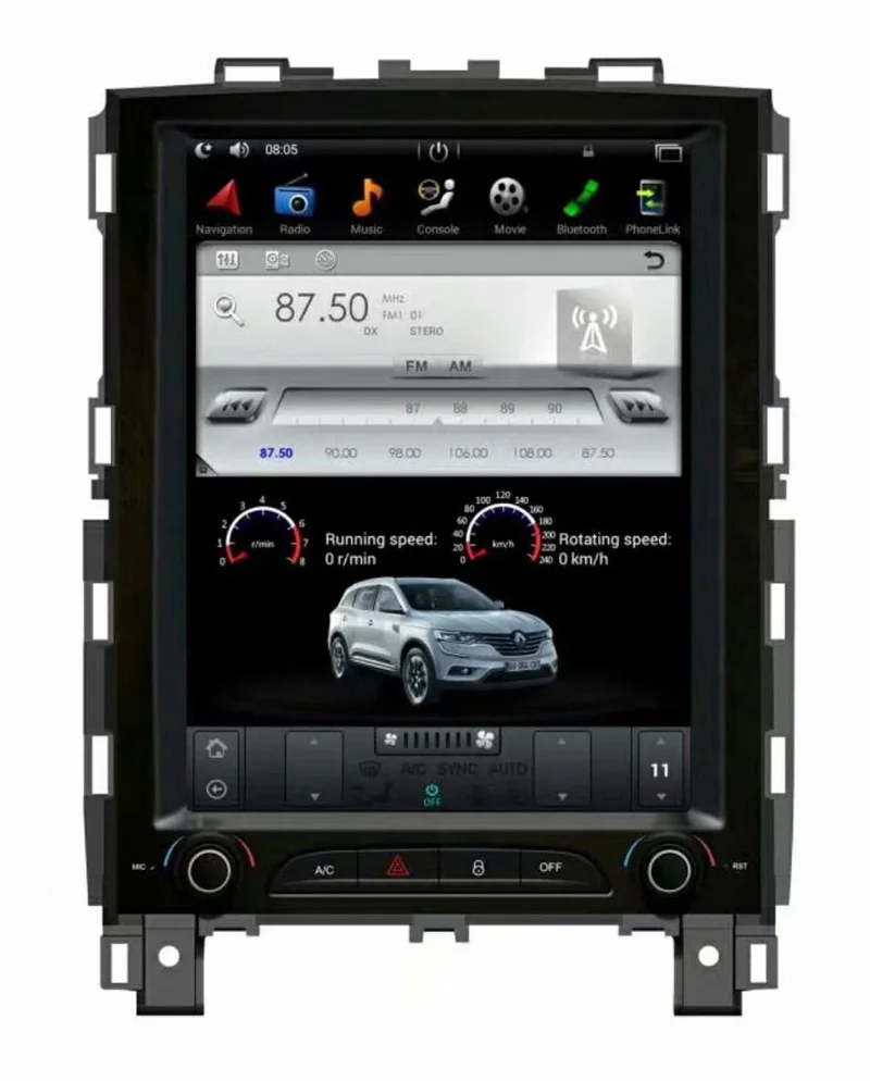 Cheap 10.4inch tesla style car dvd player for Renault KOLEOS Megane 4 2016 2017 2018 with android 7.1 system gps navi wifi USB 7