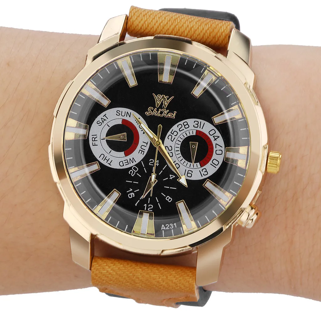 Роскошные мужские бизнес часы с большим циферблатом мода силикагель кварцевые часы с ремешком Мужские наручные вечерние украшения бизнес-Wat