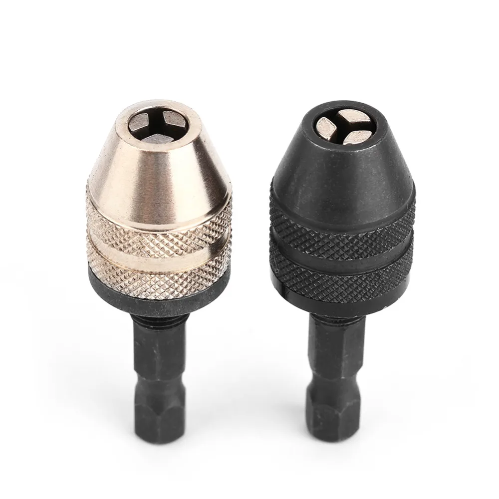 1//4/" Hex Shank Keyless Drill Chuck Quick Change Bit Driver Converter Adaptor
