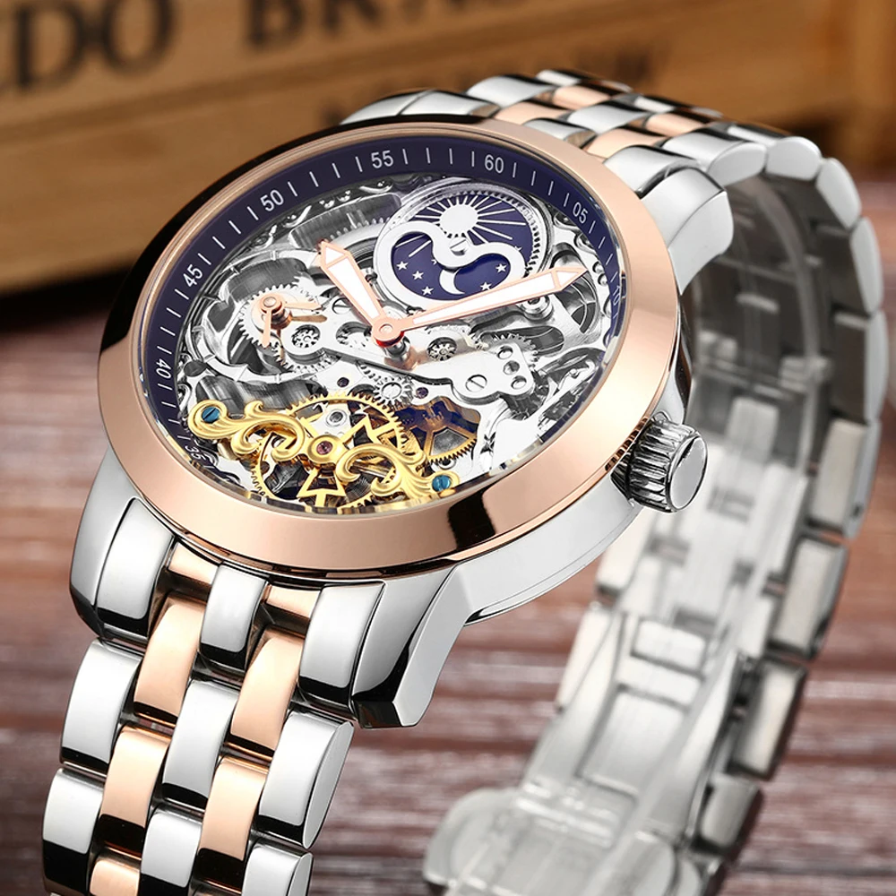 LIGE часы мужские tourbillon автоматические механические лучший бренд класса люкс