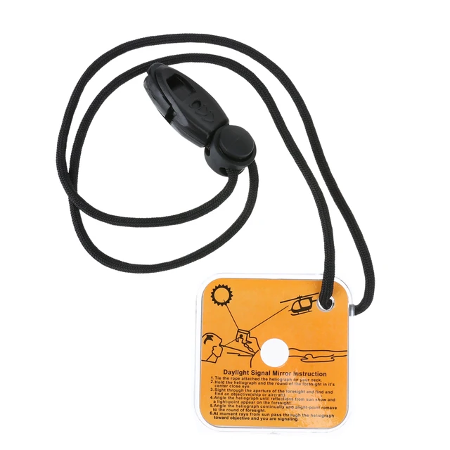 Multifunctional Outdoor Survival Mirror Practical Emergency Kit Reflective Survival Signal Tool With Whistle Targeting