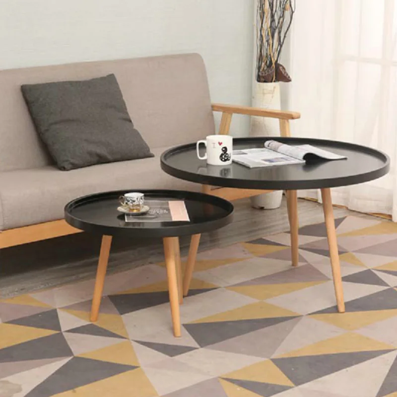 

European Coffee Table Living Room Solid Wood Creative Coffee Table Coffee Table European leisure Small Round Table Simple dining