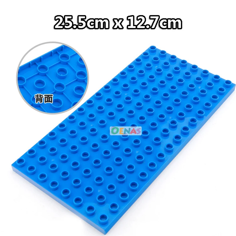 25cm*12cm Baseplate 128 Dots Assemble Big Particle Building Block Compatible Large Size Block Educational Brick Toy for children 6