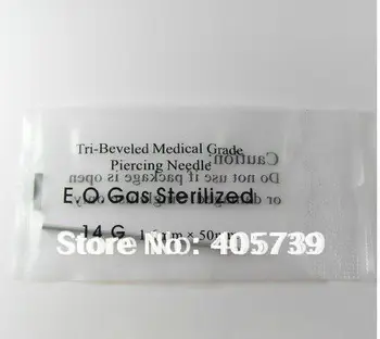 

Piercing needles 14G 20G 16G Sterilized Medical Grade Piercing tools for Navel tongue Lip Belly bar 100pcs/lot Choose Size