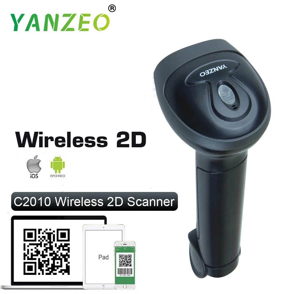 Беспроводной USB считыватель штрих кода Yanzeo 1D/2D QR PDF417 Ручной Bluetooth сканер для IOS Android