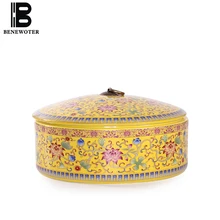 Китайский стиль, керамическая фарфоровая чайная банка, ручная роспись, эмаль, пуэр, чайный бак, комплект крышек, аксессуары для чайной церемонии, уплотнительные банки, подарки