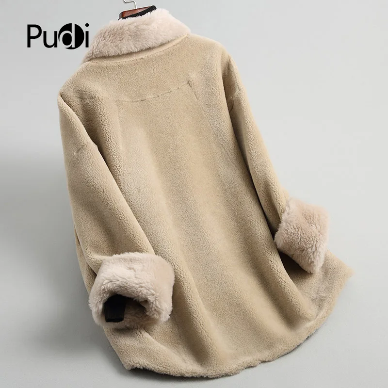 PUDI A18198 Женское зимнее пальто из настоящей шерсти, теплая куртка, пальто, женское длинное пальто, куртка, пальто