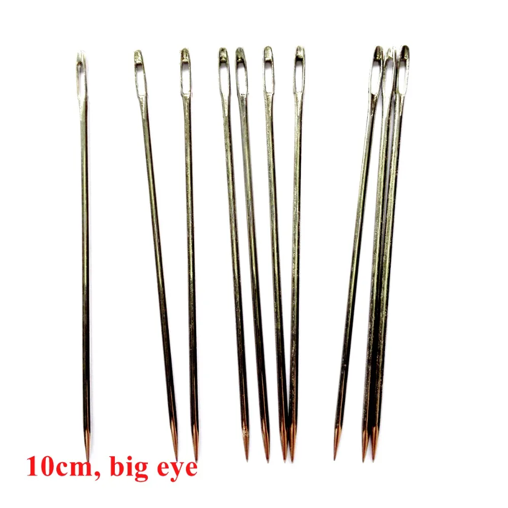10 pcs / lot 10 cm big eye needles white Needles for hand sewing nets