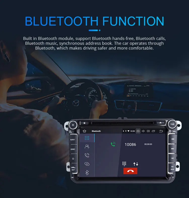 Sale LJHANG 2 Din Android 9.0 Car DVD Player For VW Volkswagen SKODA GOLF 5 6 POLO PASSAT B6 JETTA TIGU0AN GPS Navigation Radio WIFI 7