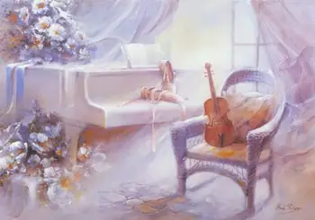 

Elegant abstract music room Picture giclee Canvas Print Poster for Home Living Room decor