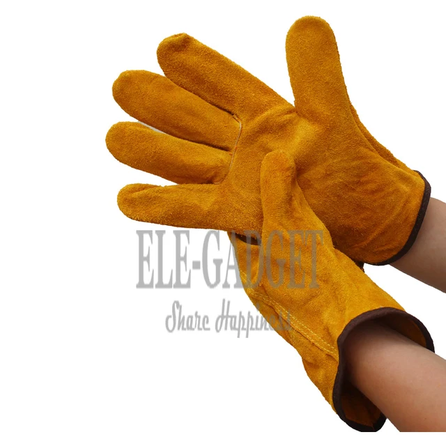 New Cow Leather Welder Gloves Anti-Heat Fireproof Work Safety Gloves For Welding Carrying Builder Hands Protection 5