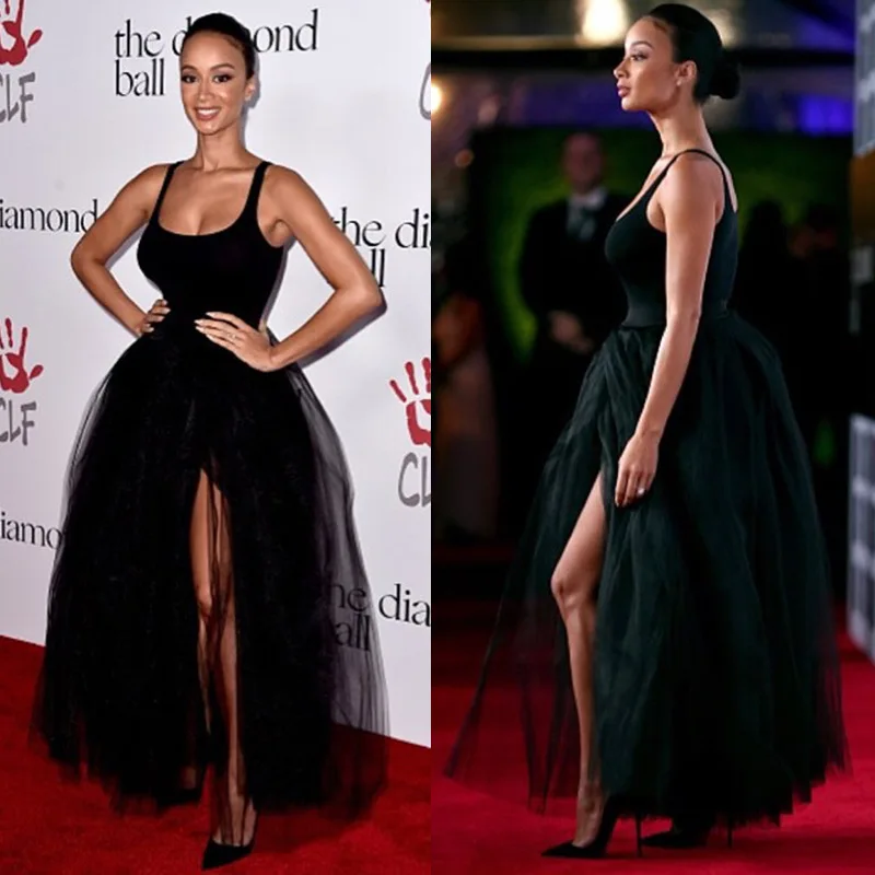 European and American Fashion Women Dress Suits Two Piece Crop Top Set Black Gauze Longuette | Женская одежда